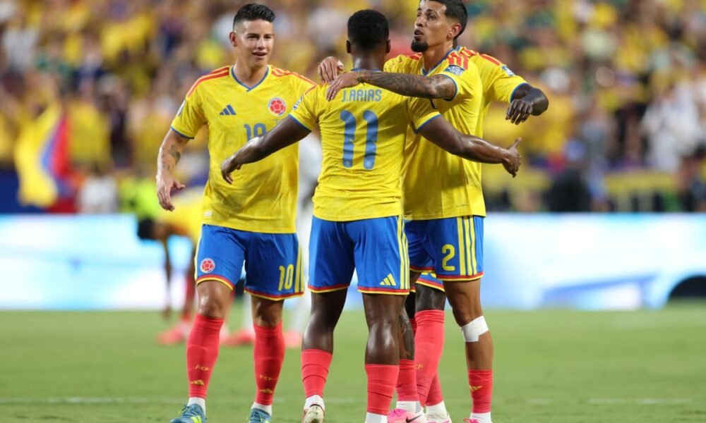 Los jugadores de la Selección de Colombia festejan el gol ante Ghana. Foto: Conmebol