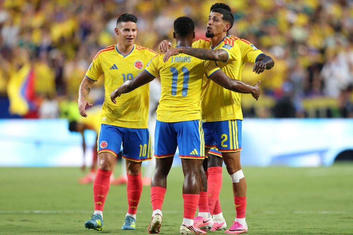 Los jugadores de la Selección de Colombia festejan el gol ante Ghana. Foto: Conmebol