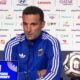 Lionel Scaloni en la conferencia de prensa en New York.