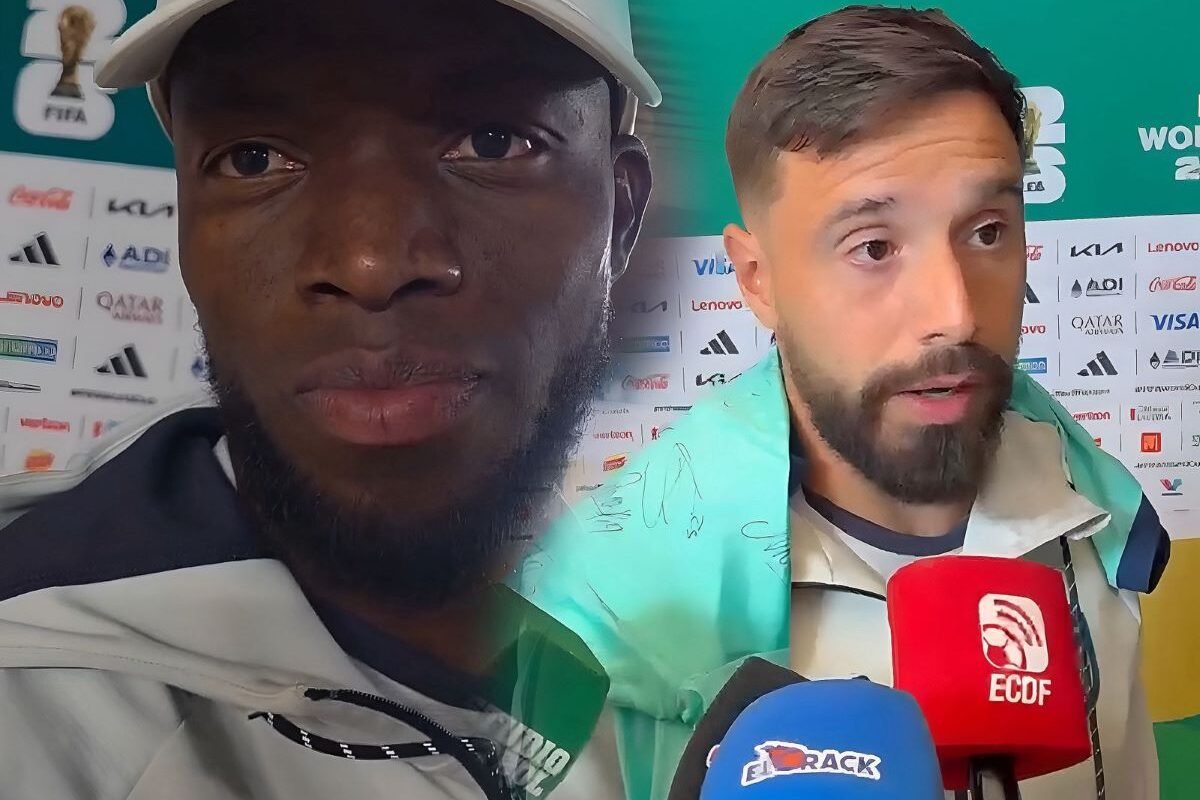 Enner Valencia y Hernán Galíndez en zona mixta. Foto Captura de pantalla