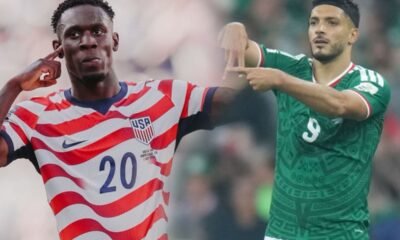 Folarin Balogun y Raúl Jiménez en sus partidos de octavos de final. Foto Selección de México y Estados Unidos