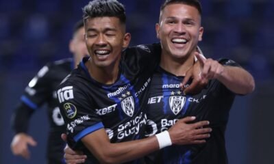 Hugo Quintana celebra su primer gol con Independiente del Valle. Foto Independiente del Valle