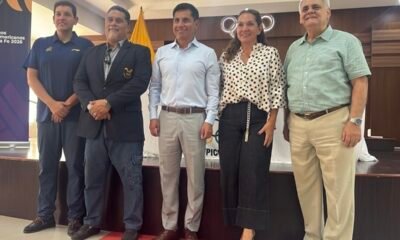 Jefferson Pérez junto a los otros directivos del COE. Foto: Paso de Oro
