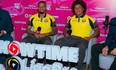 Jefferson Intriago y Erick Mendoza en el Media Day previo al Clásico del Astillero. Foto LigaPro