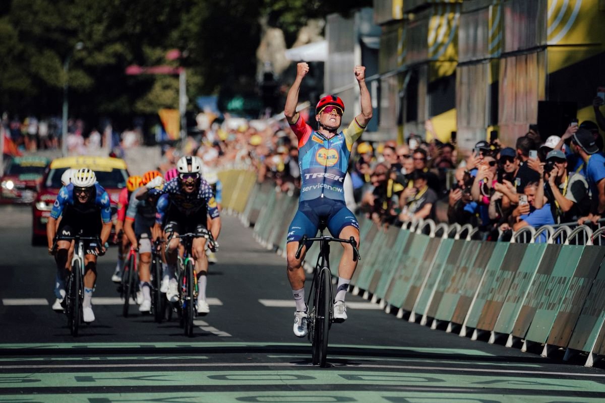 Mads Pedersen se llevó la etapa 4 del Tour de Francia 2026. Foto: Tour de Francia