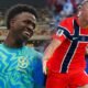 Vini Jr y Erling Haaland en el Mundial. Foto: Conmebol y Selección de Noruega