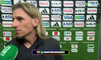 Sebastián Beccacece tras la derrota por 2-0 frente a México. Foto: Captura de pantalla de DSports