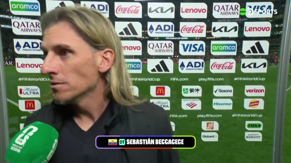 Sebastián Beccacece tras la derrota por 2-0 frente a México. Foto: Captura de pantalla de DSports