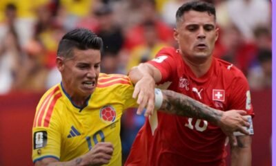 James Rodríguez en el partido de Colombia ante Suiza. Foto: FIFA