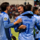 Macará celebrando el primer gol anota por Matías Miranda. Foto: API