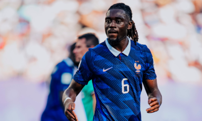 Manu Koné en el partido frente a Paraguay por los octavos de final del Mundial. Foto: Francia