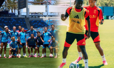 España y Bélgica entrenan para los cuartos de final del Mundial. Foto: España/Bélgica