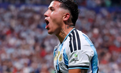 Enzo Fernández celebrando su gol frente a Egipto. Foto: Argentina