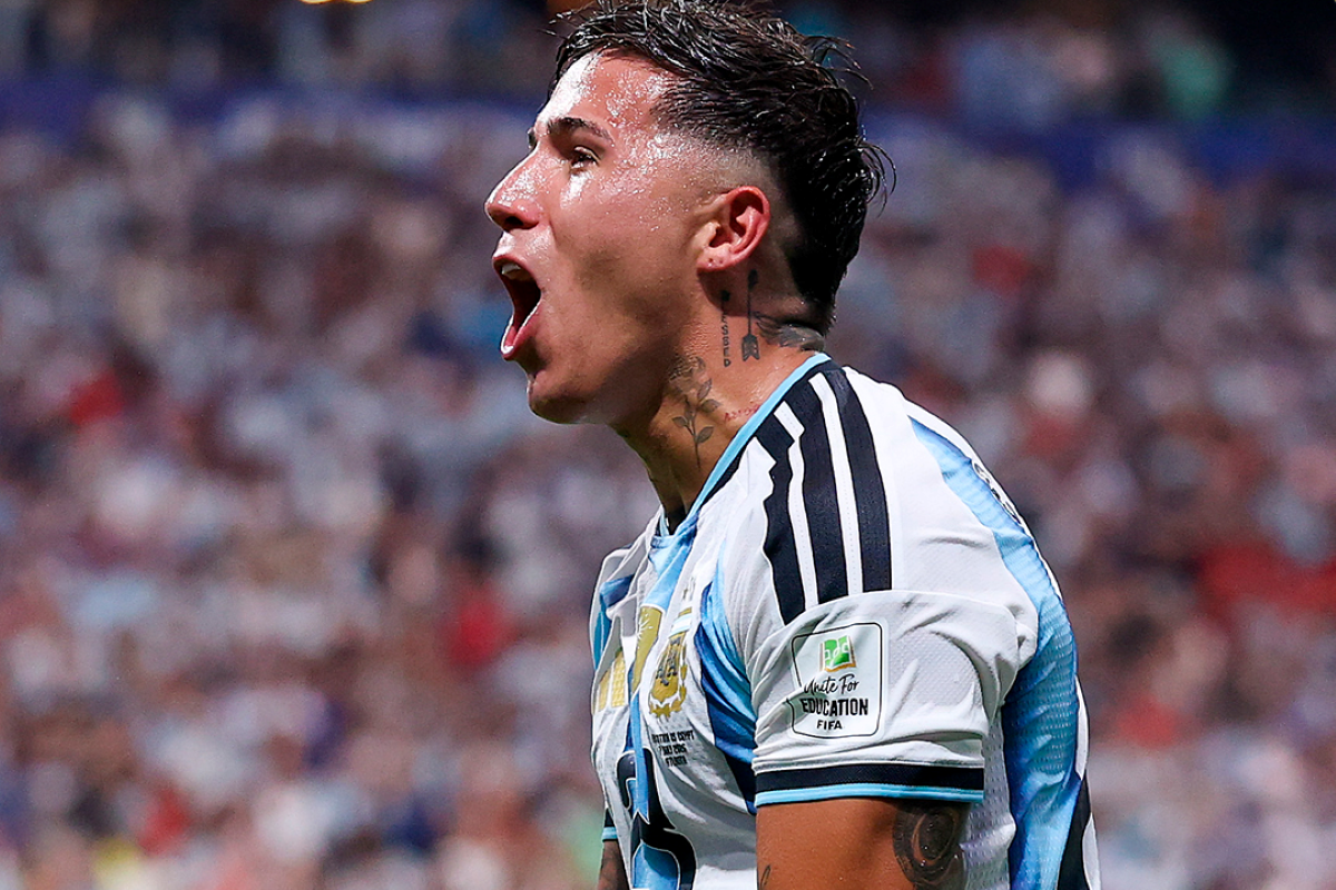 Enzo Fernández celebrando su gol frente a Egipto. Foto: Argentina