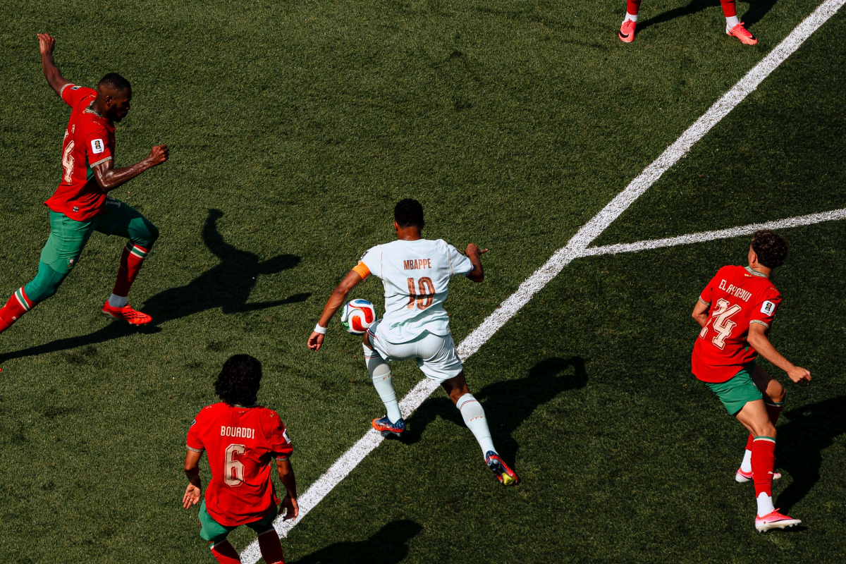 Kylian Mbappé siendo figura frente a Marruecos. Foto: Frania