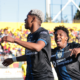 Emerson Pata celebrando su gol frente a Aucas con Djorkaeff Reasco. Foto: API
