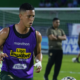 Miguel Parrales calentando en el Estadio 9 de Mayo. Foto: API