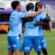 Jordán Mohor celebrando su gol con sus compañeros de Macará. Foto: Redes sociales Macará