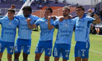Macará celebrando la goleada frente Deportivo Cuenca. Foto: API