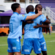 Macará celebrando la goleada frente a Deportivo Cuenca en Ambato. Foto: Redes sociales de Macará