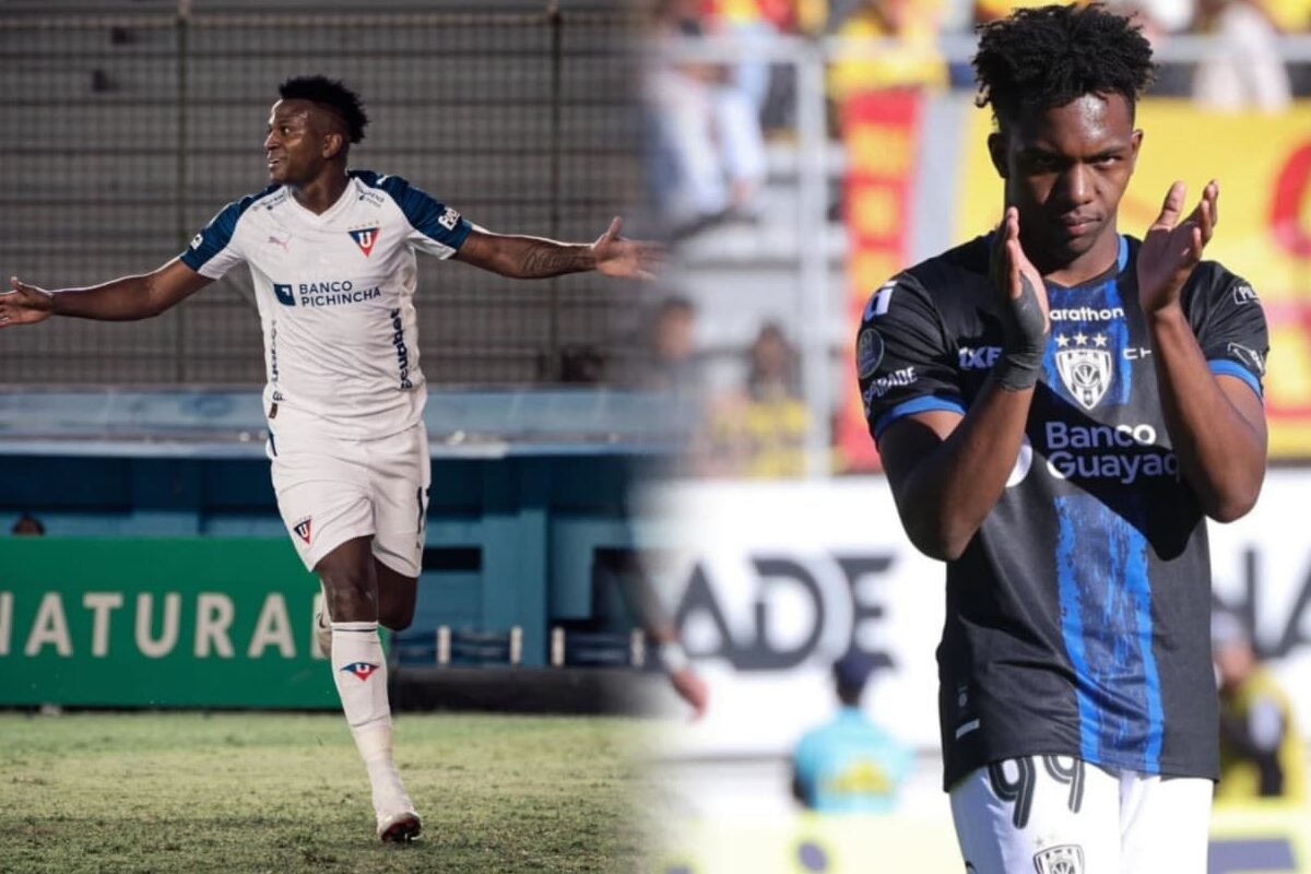 Michael Estrada y Djorkaeff Reasco en LigaPro. Foto: Redes sociales de LDU e IDV
