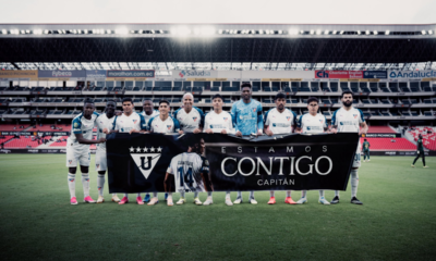 La plantilla de LDU sale en apoyo a José Quintero de su lesión. Foto: LDU
