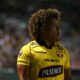 Erick Mendoza disputando la Copa Ecuador con la camiseta de Barcelona SC