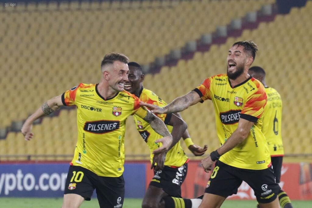 Damián Kitu Díaz en su último gol con Barcelona en Copa Libertadores 2024. Foto: API