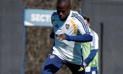 Enner Valencia en su entrenamiento con Boca Juniors. Foto Boca Juniors