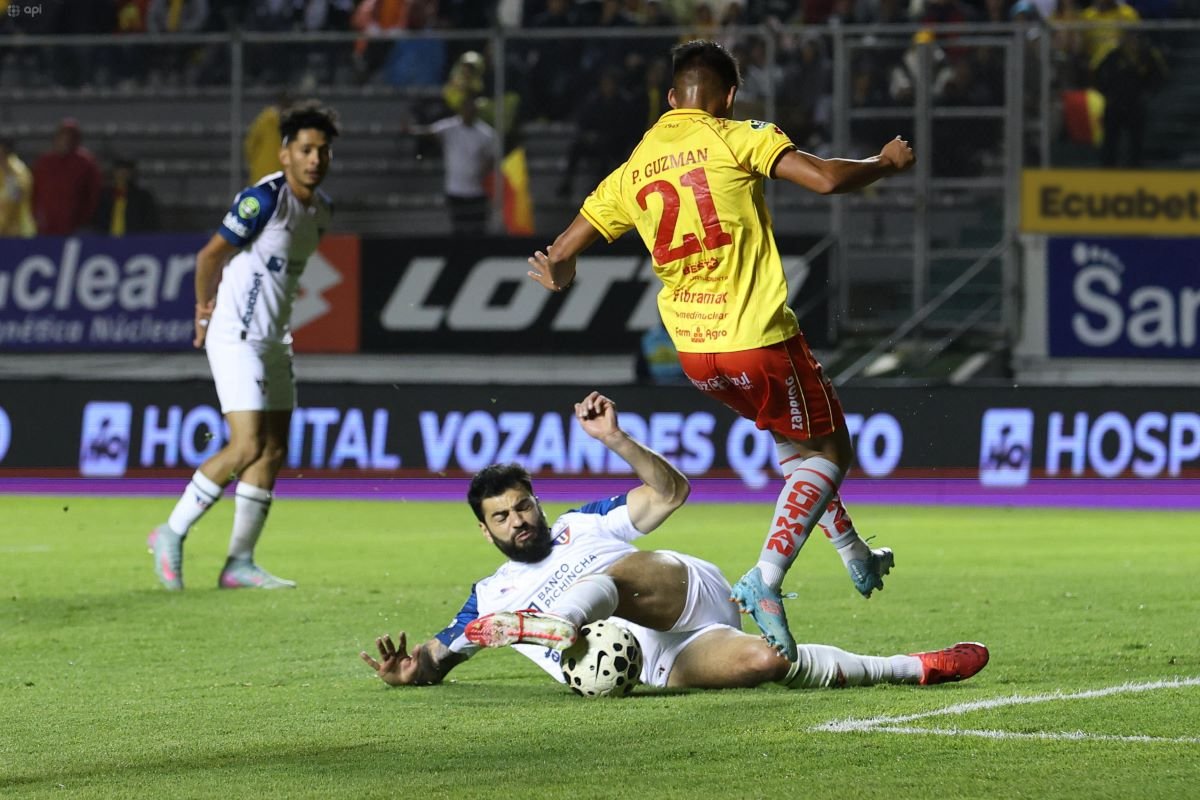 Gian Franco Allala en el partido ante Aucas por la fecha 25 de LigaPro. Foto API