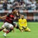 Gonzalo Plata celebrando su gol al Atlético Mineiro en abril de 2026. Foto Flamengo
