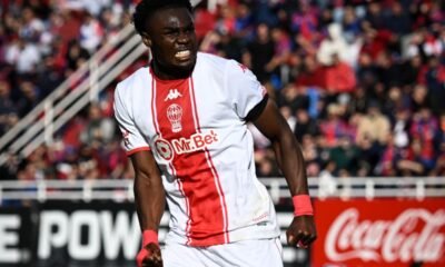 Jordy Caicedo en el doblete a San Lorenzo. Foto: Liga Profesional de Argentina