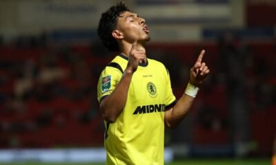 Jeremy Sarmiento celebrando el gol con la camiseta del Middlesbrough. Foto: Middlesbrough.