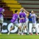 Los jugadores del Independiente del Valle (IDV) festejan el gol de Arón Rodríguez. Foto: Conmebol