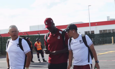 Deportes Tolima arriba al Aeropuerto Internacional Mariscal Sucre de Quito. Foto: Deportes Tolima