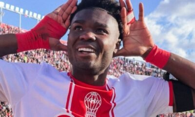 El festejo polémico de Jordy Caicedo en el triunfo de Huracán ante San Lorenzo. Foto: Huracán