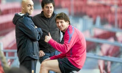 Jorge Messi y Lionel, en Barcelona.