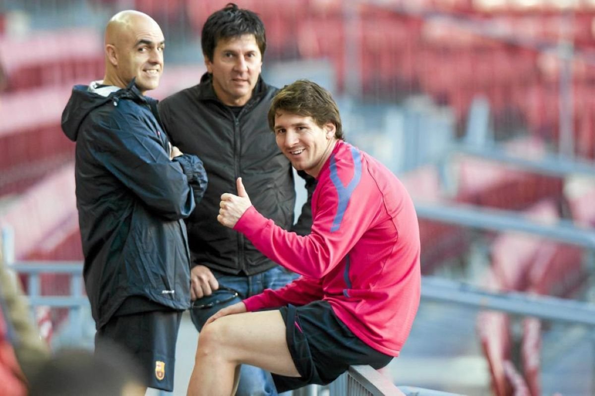 Jorge Messi y Lionel, en Barcelona.