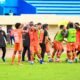 Los jugadores de Libertad FC celebran un gol de su equipo ante Católica. Foto: API