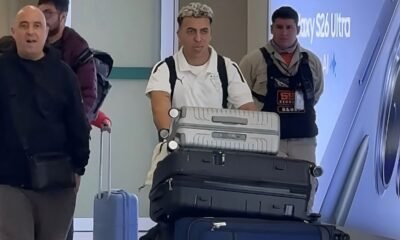 Lucas Rodríguez llegando al aeropuerto para su incorporación a Liga de Quito. Foto Captura de pantalla