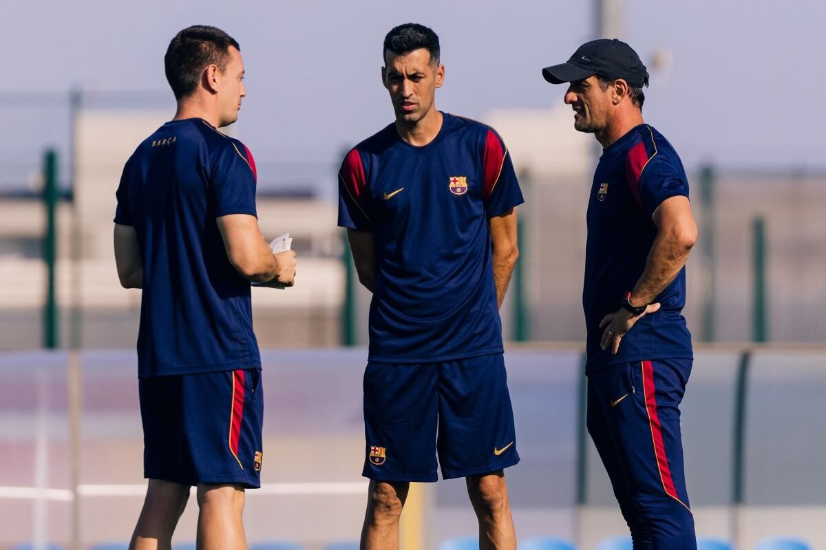 Sergio Busquets será asistente técnico de Juliano Belleti en el Barça Atlètic. Foto FC Barcelona B