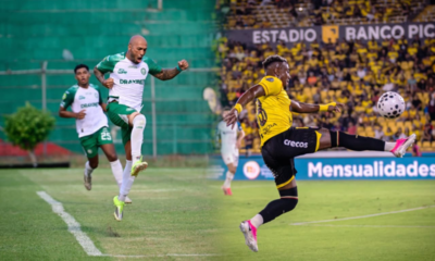 LDU Portoviejo y Barcelona jugando en sus respectivas categorías. Foto: LDU Portoviejo/Barcelona SC