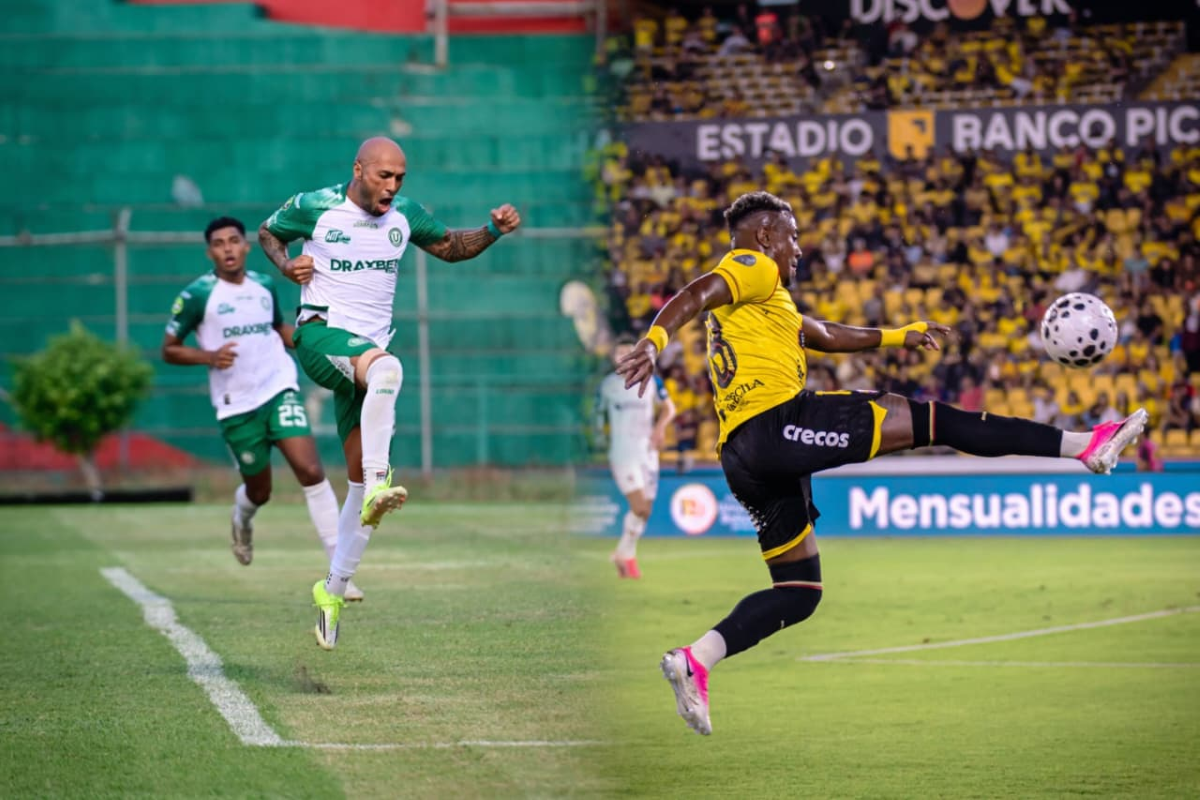 LDU Portoviejo y Barcelona jugando en sus respectivas categorías. Foto: LDU Portoviejo/Barcelona SC