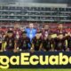 Plantel de Mushuc Runa en el partido ante Liga de Quito. Foto: API