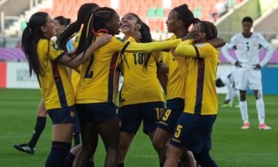 Celebración de uno de los 3 goles de Ecuador. Foto La Tri
