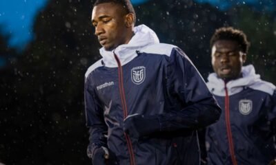 Denil Castillo y Jordy Caicedo en el entrenamiento en Yokohama, Japón. Foto La Tri