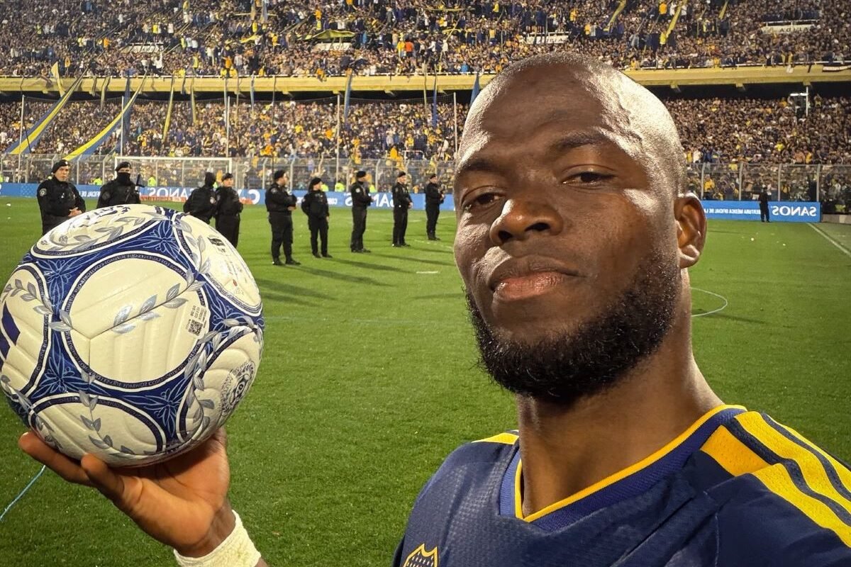 Enner Valencia tras su hat trick con Boca Juniors. Foto Boca Juniors