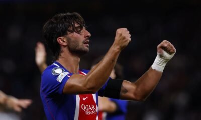 Ferrán Torres celebra el primer gol con el PSG en la Champions League. Foto: PSG