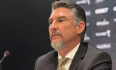 Miguel Montalvo, presidente de Barcelona SC, en rueda de prensa. Foto: Barcelona SC