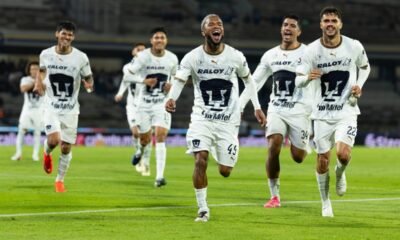 Pedro Vite celebra un gol con Pumas en la LigaBBVA. Foto: Pumas